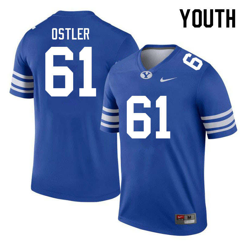 Youth #61 Trevin Ostler BYU Cougars College Football Jerseys Sale-Royal
